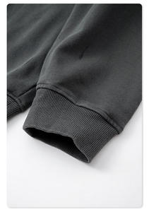 LY Ensemble pantalon de survêtement et sweat à capuche en éponge française gris vintage surdimensionné lourd délavé au soleil 450g - Product Image 4