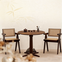 Neuer Chinesischer Stil Einfaches Design Walnuss Runder Holz-Esstisch Moderner 2-Personen-Tisch für Kleine Räume und Cafés