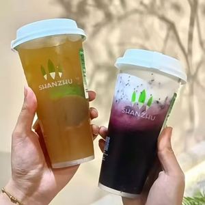 Custom logo Printed 16oz 18oz 22oz clear Frost Bubble Tea Disposable <b>Plastic</b> <b>Cup</b> Boba Milk Food Grade PP <b>Cup</b> with Lids - Product Image 3