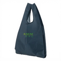 Sac de courses pliable et réutilisable en RPET, taille moyenne, ouverture supérieure, avec logo personnalisé, écologique, en polyester recyclé