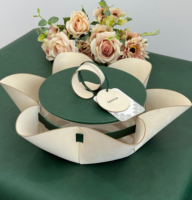 Boîte à cadeaux en cuir PU chocolaté pour dattes, plateau Eid Mubarak, emballage de mariage, boîte à dessert ronde en acrylique transparente de luxe pour les invités