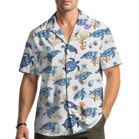 Chemise Hawaïenne Personnalisée Tortue de Mer Impression à la Demande POD Chemise Aloha Tortue Océanique Personnalisée Livraison Directe Sans Minimum