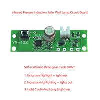 Circuit de charge solaire automatique, 3.7V, 2 pièces, capteur de contrôle de veilleuse, fabrication de Fiber de verre, trois Modes d'éclairage