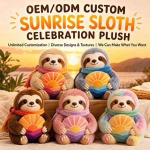 Llavero de Peluche Personalizado de Perezoso con Temática de Amanecer, Mascota Promocional, Regalo de <span class=keywords><strong>A</strong></span>ño Nuevo, Regalo Festivo con Logotipo, Juguete Suave, OEM ODM - Product Image 2