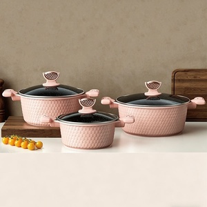 Ensemble de 6 casseroles multifonctionnelles en <span class=keywords><strong>aluminium</strong></span> de haute qualité, nouveau style, revêtement antiadhésif en granit, pour une cuisine saine - Product Image 4