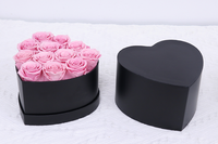 Boîte en Gros pour Roses Éternelles de la Saint-Valentin en Forme de Cœur avec Roses Roses Stabilisées dans un Coffret Floral en Forme de Cœur pour Célébrations