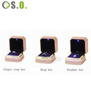 Caja de Embalaje de Joyería de Lujo Personalizada con Luz LED, Caja de Almacenamiento de Joyería Rectangular de Cuero PU para Colgante, Collar, Pendientes y Anillo - Product Image 6