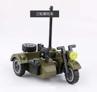 Bricolage en gros WW2 thème militaire Allemagne trois roues moto bloc de construction modèle Kit jouet
