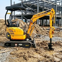 Tarière hydraulique résistante à l'usure, directement d'usine, pour mini-excavatrice de 1,5 à 2,5 tonnes, accessoire de forage pour pieux de fondations, OEM ODM