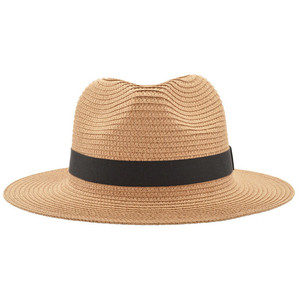 Primavera y verano al aire libre mujeres hombres transpirable sol paja trenza Floppy Fedora playa Panamá sombreros - Product Image 3
