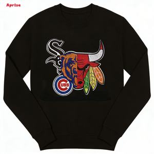 Durable <strong>Chicago</strong> Team Logo Rhinestone Iron on Sticker Cubs Bear <strong>Bulls</strong> Blackhawks Heat Transfer for Apparel Accessories - Product Image 1