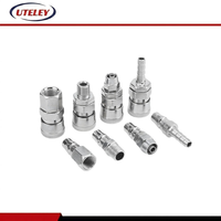 Konektor Pneumatik Saluran Udara Berlapis Krom Besi Tipe C SM+PM20, Konektor Pneumatik Pengunci Otomatis Quick-plug