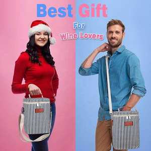 Sac isotherme de transport pour vin avec poignées réglables OEM, sac à pique-nique pour 4 bouteilles, sac isotherme de voyage étanche - Product Image 6