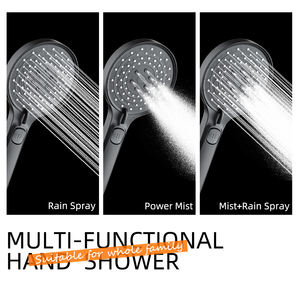 Ningbo système de douche de pluie mural moderne grande tête Durable en acier inoxydable salle de bain noir mat douche colonne de douche Kit - Product Image 5