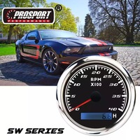 Tachometer Jam Kerja Baru 85mm 12V 24V 4000 RPM 3-1/3" Tahan Air Bahan Stainless Steel untuk Generator Tenaga Diesel/Bensin
