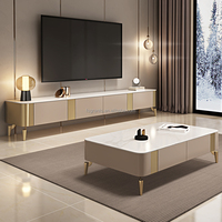 Table TV en bois en vente chaude Table basse en MDF Mobilier de salon de luxe moderne Supports TV blancs avec tiroirs