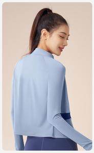 Conjunto de Falda de Yoga de Cintura Alta para Tallas Grandes, Chaqueta, Sujetador, Leggings Largos con Orificios para Pulgares, Diseño Impermeable en 8 Colores - Product Image 5