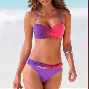 Sexy Swimwear for Mature Women Two Piece Bikini Set Gradient Swimwear Beachwear Sexy Swimming Suit