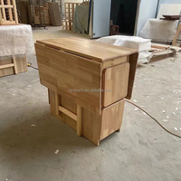 Table à manger rectangulaire en bois pliable, moderne et minimaliste, gain de place, avec 4 chaises pliantes