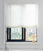 Voilages romains ZSTARR blancs à pois avec pompons, stores plats doux filtrant la lumière pour salon, chambre et décoration intérieure