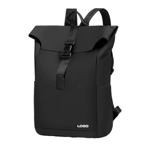 Custom Minimalist Roll Top Waterproof Urban 15.6 Inch Computer Matte Black Tech Air Cushion Oxford Fabric 20-39L <strong>Laptop</strong> USB - Product Image 1
