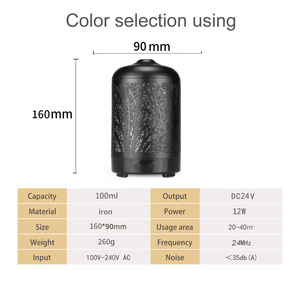 Diffuseur d'arômes pour branches d'arbre Yx-Ty-160, 160*90mm, 100ml, humidificateur en métal noir, usage domestique et commercial, USB 5V - Product Image 1