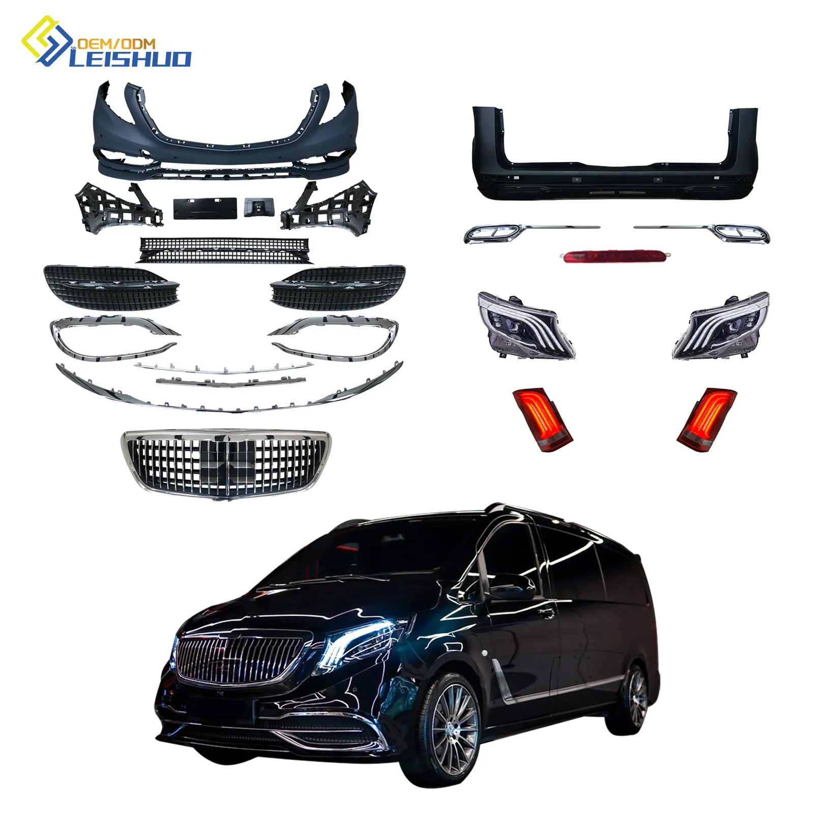 Leishuo Ventes ABS/PP Kit Carrosserie W447 Kit Carrosserie Pour Mercedes Vito W447 Kit Carrosserie Maybach 2016 + Mise À Niveau