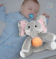 Nouveau jouet en peluche berceuse de projecteur d'éléphant, machine de bruit blanc de bébé avec la veilleuse d'étoile, rechargeable, capteur de cri