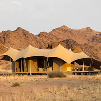 Tente cabine imperméable tout temps Custom Outdoor Luxury Glamping Villa Resort PVDF Membrane Steel-Aluminum Frame Steel Structure Steel