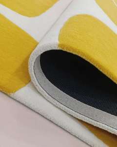 Tapis de luxe moderne à motif géométrique, tufté à la main en laine, lavable, pour salon, chambre, maison et bureau, idéal pour les pique-niques - Product Image 2