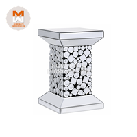 Table d'appoint moderne en verre cristal miroir