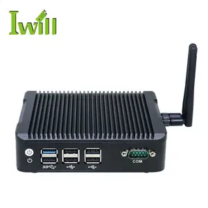 Basso consumo energetico economico J1900 quad core 2 ethernet fanless X86 nano mini pc Win7 Win8 Win10 Linux per segnaletica digitale