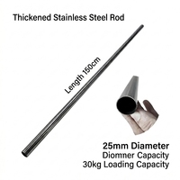 Support de plafond en acier inoxydable poli de 25 mm, résistant à la corrosion, capacité de charge de 30 kg, composant de suspension pour canard rôti