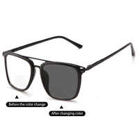 Classique grand carré à la mode lunettes photochromiques Prescription lunettes de soleil en métal femmes hommes lunettes de lecture bifocales