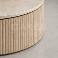 Table basse ovale de luxe OAKEN, série blanche, pour salon, design personnalisé, grande taille, pour villa, hôtel, mobilier de maison sur mesure