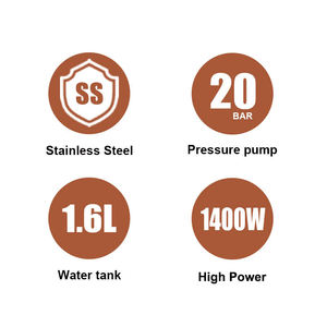 <span class=keywords><strong>Cafetera</strong></span> Espresso Semiautomática <span class=keywords><strong>Profesional</strong></span> Todo <span class=keywords><strong>en</strong></span> Uno de Acero Inoxidable con Molinillo y Espumador de Leche - Product Image 5