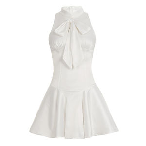 Vestido Mini de Satén con Logotipo Personalizado, Estampado Digital, Volantes, Sin Mangas, Corte en A, Cintura Natural, Ecológico, Elegante, para Cumpleaños - Product Image 6