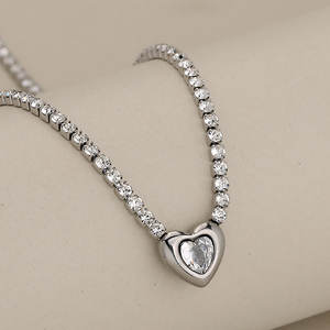 Collar de Moda Personalizado de Acero Inoxidable 316L con Baño de Oro PVD de 18K, Joyería Fina, Collar de Zirconia Tipo Tenis para Mujer - Product Image 6