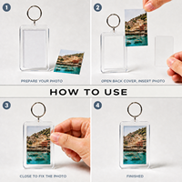 Porte-clés rectangulaires vierges en acrylique personnalisables pour impression numérique – Cadre photo DIY transparent et résistant – Cadeau