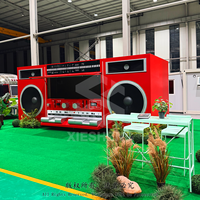 Kiosque de vente ambulante moderne et créatif en forme de boombox, bar à boissons, stand alimentaire, conteneurs personnalisables