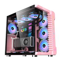 Caja blanca para computadora de escritorio, caja de computadora personalizada para juegos, gabinete de juegos con LOGO con ventiladores de 10 colores, software de hardware de chasis para jugadores