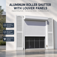 Système de protection contre les intempéries pour bâtiments commerciaux, porte à enroulement en aluminium résistante au vent et fenêtre à persiennes, résistant aux ouragans