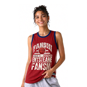 Camisetas Deportivas de Baloncesto para Mujer Fanshi, Transpirables, de Secado Rápido, sin Mangas, con Estampado Personalizado - Product Image 1