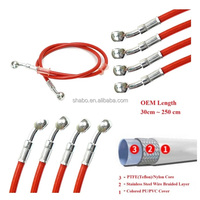 Tuyau de frein en PTFE avec gaine en acier inoxydable AN3, ligne PTFE, Manguera Freno Delantero Moto Acerada Universal pour Honda Yamaha Suzuki