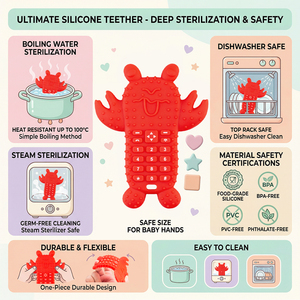 Mordedor de Silicona Suave Personalizado para Bebé, Mordedor en Forma de Langosta, Juguete Divertido para Dedos, Juguetes Sensoriales para Bebés, Mordedor para Aliviar el Dolor de Dentición - Product Image 4
