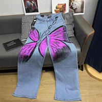 Nouveauté : Jean ample et confortable pour femme, taille haute, coupe droite, avec plusieurs poches, pantalon de travail durable