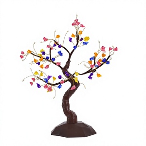 Best Seller Warm <strong>Light</strong> Spiral Tree Lamp Brown <strong>Twigs</strong> and Colorful Gems Holiday Decorations Ambient Lighting with Brown Stand - Product Image 3