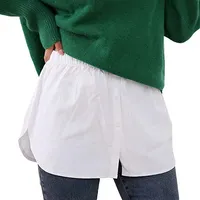 Съемная нижняя юбка, хлопковая рубашка-удлинитель для женщин, асимметричная накладная юбка, рубашка с подолом, клетчатая мини-юбка, удлинитель Подола