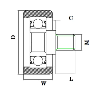 Polyurethan-Rad mit Lager und Schraube OD 11-16mm Geräuscharmer Rollenlaufrad für Schiebetüren und Fördersysteme - Product Image 2