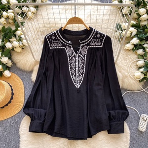 <span class=keywords><strong>Blusas</strong></span> para Mujer, Camisas, Tops Vintage, Blusa de Manga Larga Estilo Bohemio - Product Image 2